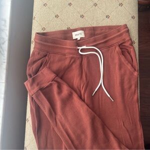 MATE The Label Drawstring Waffle Joggers - Rust